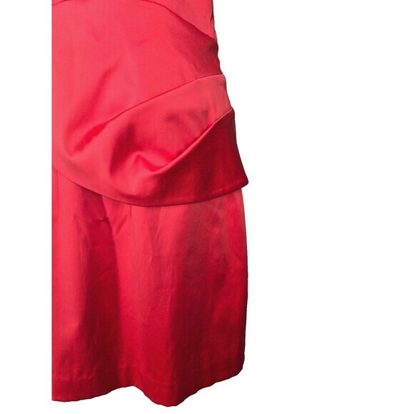 Black Halo Scarlet Red Jackie Satin Ruched‎ Cocktail Dress 8 Medium - Picture 7 of 11